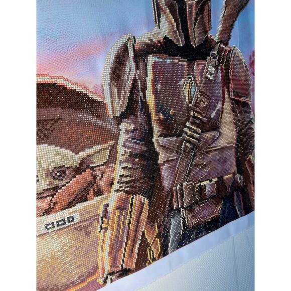 Mandalorian & Grogu Finished Partial Drill Diamond Painting 100x55cm Star Wars - Picture 11 of 13